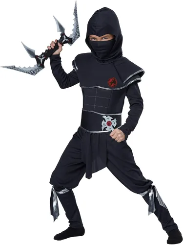 Vista 2 de Disfraz de guerrero ninja XXS para niños, Negro, XXS