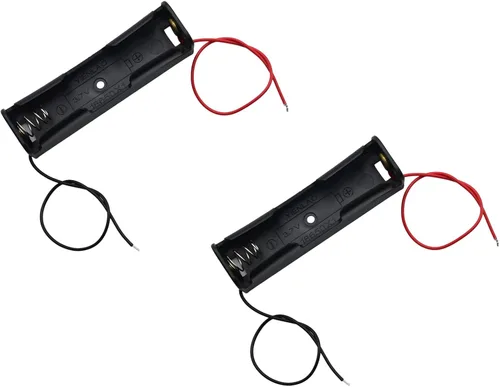 Vista 3 de 2PCS 18650 Battery Holder with Lead Wire Bundle 18650 Battery Holder 3.7V DIY Battery Storage Boxes Black Plastic Battery Case Kit