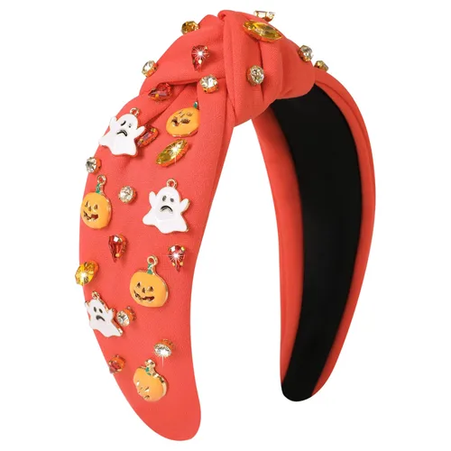 Vista 24 de Diademas de fantasma de Halloween para mujer, diadema de araña espeluznante con cuentas de diamantes de imitación de cristal, accesorios