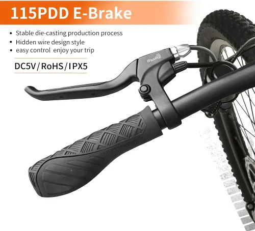 Vista 5 de Maneta de freno para bicicleta eléctrica WUXING 115PDD, empuñaduras de freno para bicicleta eléctrica o scooter E, accesorios de bicicleta eléctrica