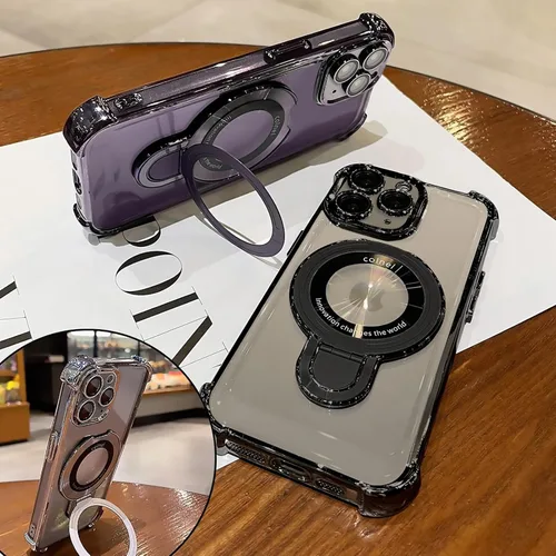 Vista 6 de Funda para iPhone 11 Pro con soporte de anillo magnético, [compatible con MagSafe] Cuatro esquinas a prueba de golpes