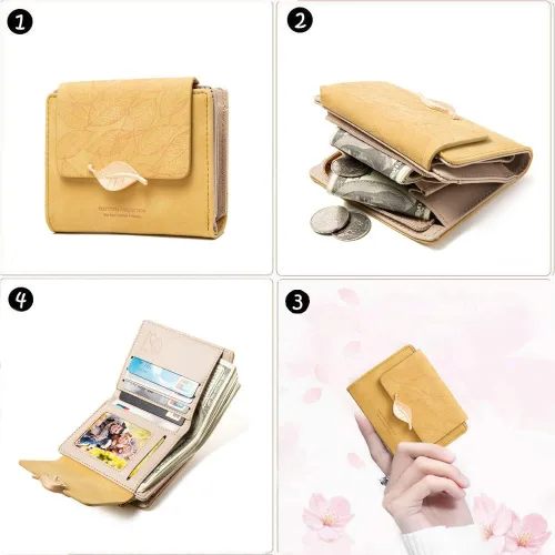 Vista 3 de Carteras pequeñas para mujer, billeteras pequeñas para mujer, billetera delgada y de gran capacidad