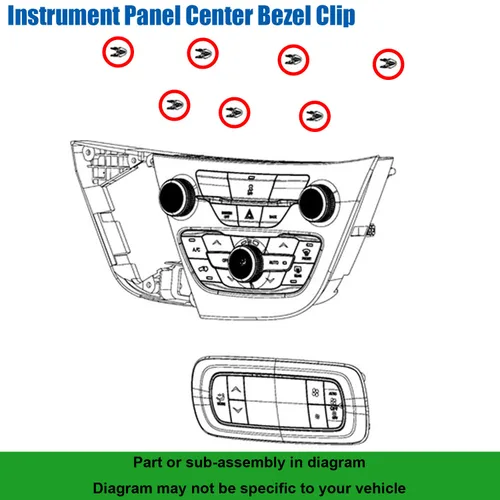 Vista 3 de 25 piezas de bisel central del panel de instrumentos pequeño clip 6510407AB para Jeep Grand Cherokee Renegade Wrangler, Chrysler 200 Pacifica