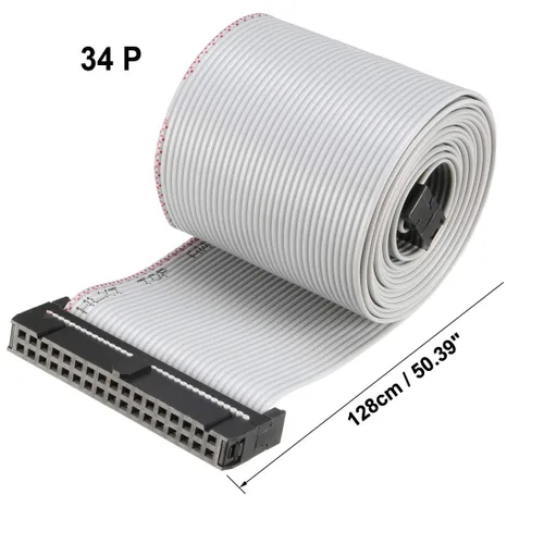 Vista 2 de uxcell Echada plana gris de la longitud 8.3 ft m de los pernos el 50.4 in del cable de cinta del alambre de IDC 34 Tipo-B