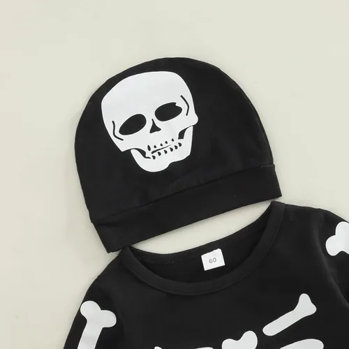 Vista 4 de MAYUMMPY Ropa de Halloween unisex para bebé recién nacido, mameluco de calabaza murciélago