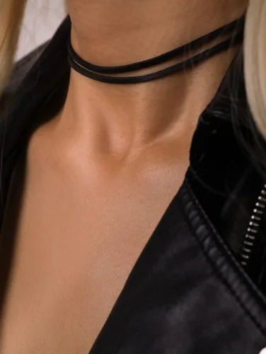 Vista 4 de Sacina Layered Black Choker, Brown Choker, Boho Necklace, Hippie Necklace, Gothic Necklace, Black Choker Necklace for Women, Christmas Jewelry Gift