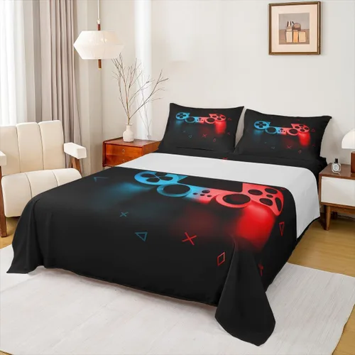 Vista 36 de Juego de sábanas de 3 piezas con diseño abstracto de estrellas y sol para niños, diseño de luna y sol, para niños y adultos, diseño de árbol