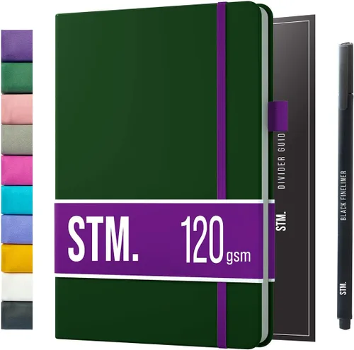 Vista 51 de Cuaderno de cuadrícula de puntos con viñetas Cuadernos diarios A5 para escritura personal, trabajo, mujeres papel grueso de 120gsm, tapa dura