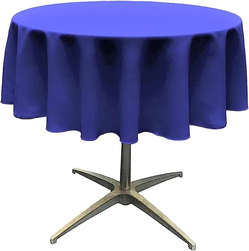 Vista 8 de Telón de fondo King Inc, mantel redondo de poliéster sin costuras de 58 pulgadas / superposición, bueno para mesa de café pequeña (Aqua)