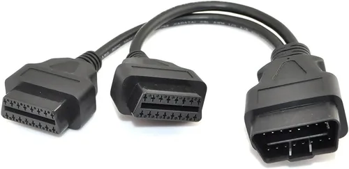 Vista 3 de iKKEGOL 12"/30cm OBD2 OBD II divisor de extensión en Y, cable de 16 pines J1962, adaptador de cable de macho a doble hembra