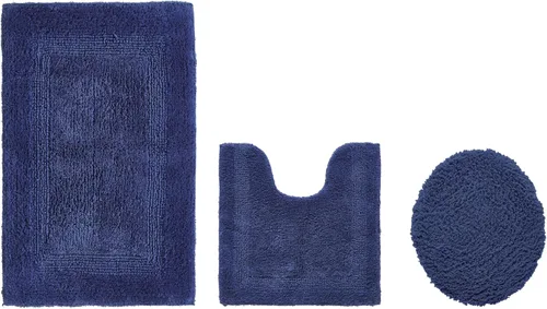 Vista 263 de Better Trends - Juego de 2 alfombras de baño 100% algodón, extra suaves, con borlas, de 17" x 24", alfombra de baño superabsorbente y reversible