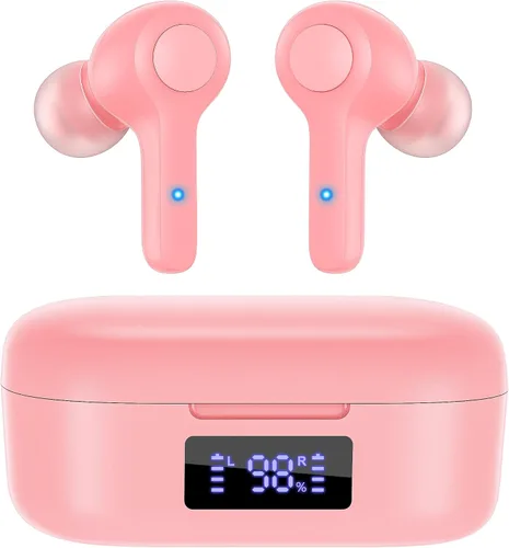 Vista 16 de MOZOTER Auriculares inalámbricos Bluetooth 5.3 deportivos, auriculares con sonido de graves profundos, 60 horas de reproducción, ajuste cómodo