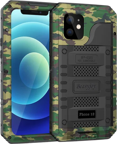 Vista 51 de Beasyjoy Funda para iPhone 12 - Impermeable, Grado Militar Resistente a Golpes con Protector de Pantalla Integrado, Protección Completa del Cuerpo
