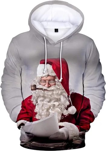 Vista 2 de Novelty Hoodies for Women Christmas Funny Unisex Pullover Fashion Long Sleeve Comfy Fleece Tops Holiday Shirts Top