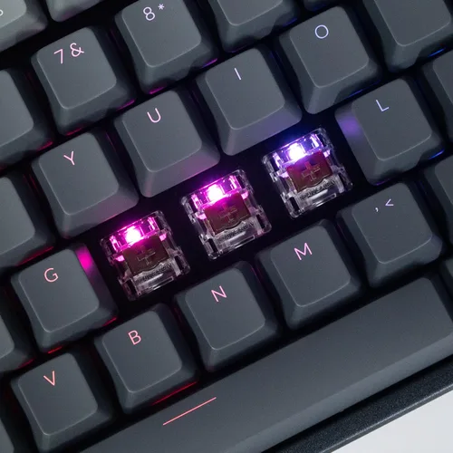 Vista 6 de Keychron Teclado mecánico inalámbrico K8, diseño sin llave de 87 teclas Bluetooth/con cable RGB retroiluminado con interruptor óptico marrón Gateron