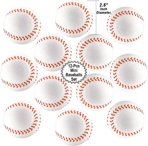 Vista 2 de Minipelotas deportivas para juguete de suvenir de fiesta para niños, balón de fútbol, baloncesto, fútbol, béisbol (paquete de 12). Espuma