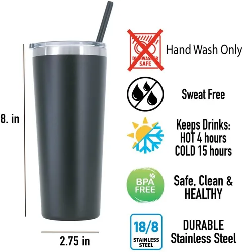 Vista 9 de AVITO Vaso EMT personalizado de 22 onzas, acero inoxidable, incluye popote y tapa, grabado con láser, regalo personalizado para EMT, regalos EMT