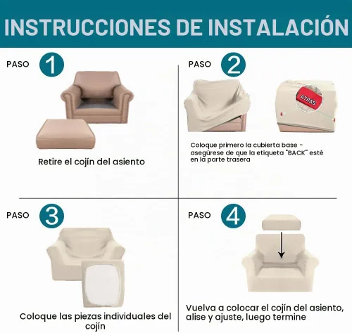 Vista 7 de Turquoize 2 fundas para sillas de sala de estar, funda de sofá con fundas de cojín individuales, funda de muebles para sillas (silla, beige biscotti)