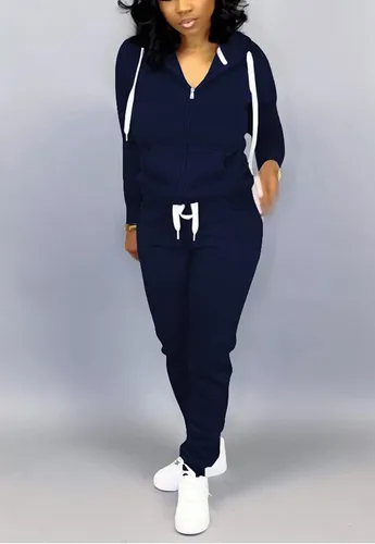 Vista 3 de Mrskoala Two Piece Outfits for Women Tracksuit Sweat Suits Workout Jogging Sets Loungewear with Pocket