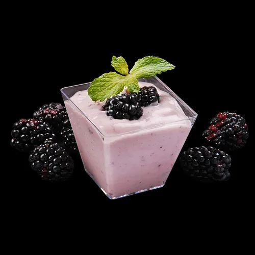 Vista 5 de Tosnail Paquete de 100 vasos de postre de plástico transparente de 2 onzas con 100 cucharas de postre, tazas cuadradas de aperitivo de parfait
