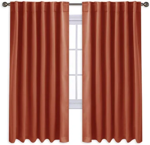 Vista 12 de Cortinas opacas con bolsillo para barra, para oscurecer la habitación, con aislamiento térmico, para sala, comedor, sala de estar, abiertas, 100%