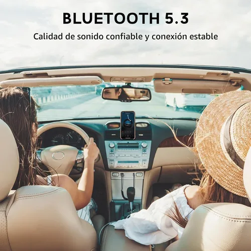 Vista 6 de Meliya Adaptador auxiliar a Bluetooth 5.3 para automóvil, USB 2.0 a 0.138 in Bluetooth receptor Jack Kit con micrófono incorporado entrada auxiliar