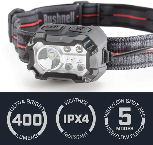 Vista 4 de Bushnell PRO - Linterna frontal recargable multicolor de 400 L