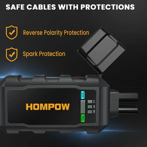 Vista 4 de HOMPOW 6000A Arrancador de Coche Portátil, Paquete de Batería de Arranque de Coche para Todos los Motores de Gasolina y hasta 12L de Motor Diésel