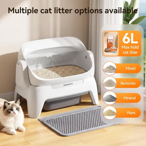Vista 5 de Meowant Caja de arena automática, espacio extra grande, sensores