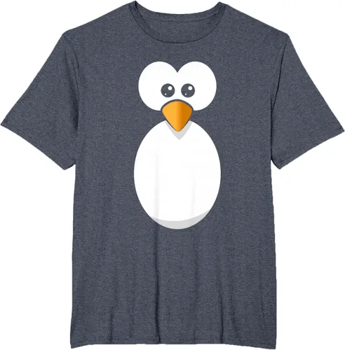 Vista 91 de Camiseta divertida con diseño de cara de pingüino o disfraz fácil, color negro, talla S