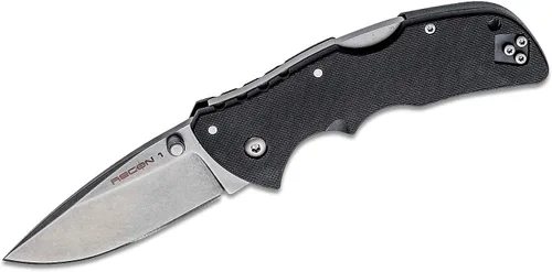 Vista 6 de Cold Steel Recon 1 Series Cuchillo plegable táctico con bloqueo Tri-Ad y clip de bolsillo, Mini Recon 1 cuchillo plegable de punta de lanza