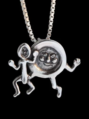 Vista 2 de Dish and Spoon Charm Pendant Silver Charm Mother Goose