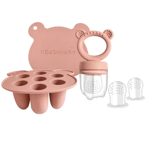 Vista 8 de BIGSPINACH Bandeja para congelador de alimentos para bebés y moldes para paletas de dentición: la solución perfecta para las necesidades