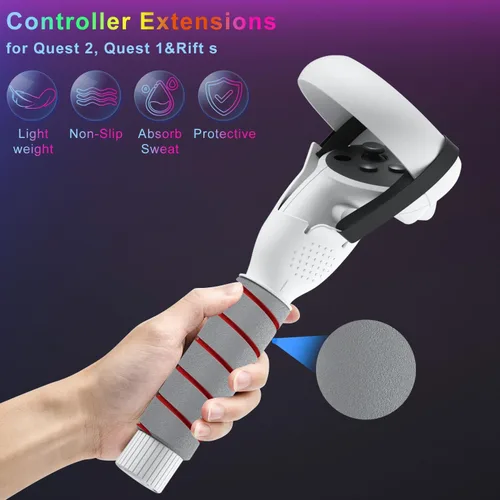 Vista 7 de Saqico Head Strap & 2 in 1 Long Arms & Handle Attachments Compatible with Oculus Quest 2 & Hand Controllers