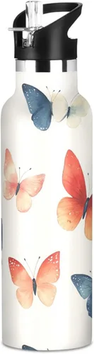 Vista 22 de Trendy Sunflower Oil Painting Style Leak Proof & BPA Free Sports Insulated Water Bottle With Straws Leak-proof Hot & Cold Double Walled for