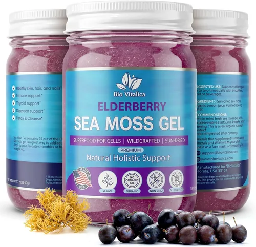 Vista 18 de BioVitalica - Gel de musgo marino irlandés crudo orgánico – Calidad premium – Dr. Sebi, superalimento vegano para células – Gel de masa marina 100%