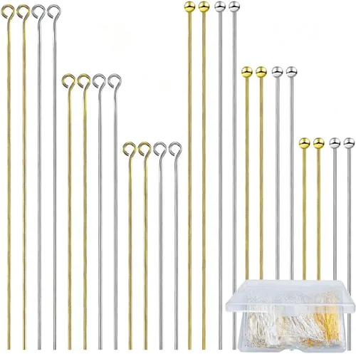 Vista 11 de 600 Piezas Alfileres de Cabeza Plana de Ojo de 2 Pulgadas para Hacer Joyas DIY, Alfileres de Cabeza Rectos de Bronce y Metal Negro para Manualidades