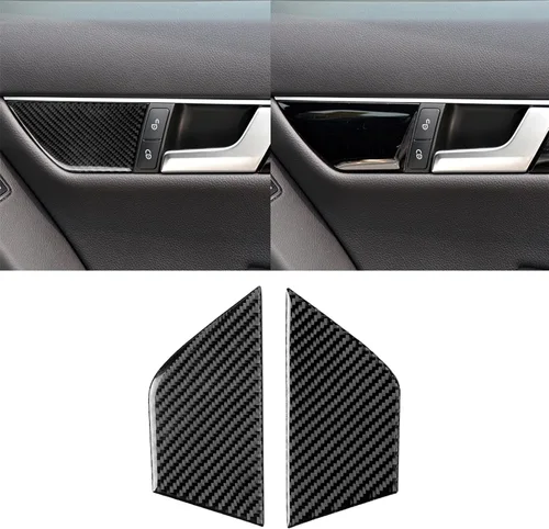 Vista 26 de para Mercedes-Benz Clase C W204 2011-2013 Real Cubierta de Panel de Fibra de Carbono Suave para Aire Acondicionado, Adhesivo de Marco de Panel