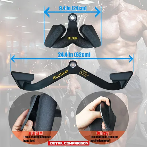 Vista 7 de BLUSLM LAT - Barra desplegable para máquina de cable, accesorios LAT para barra en T, accesorio de cable de barra en V para gimnasio, mango de BL26