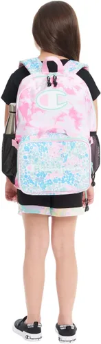 Vista 6 de Champion Combo de mochila y almuerzo para jóvenes, Caramelo rosaAzul Aruba
