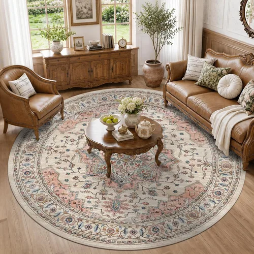 Vista 48 de Alfombra de pasillo vintage de 2 x 6 pies de pelo bajo Marrón beige