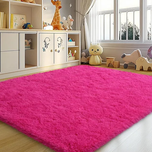 Vista 95 de Mugorn - Alfombras suaves y esponjosas de 2 x 3 pies para el hogar, alfombra pequeña con 4 mallas antideslizantes, color negro, 2 x 3 pies