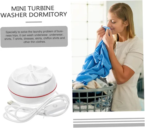 Vista 3 de jojofuny Mini lavadora de viaje de 30 W, lavadora USB portátil para dormitorio, ropa compacta, alta torsión, limpieza profunda eficiente para ropa