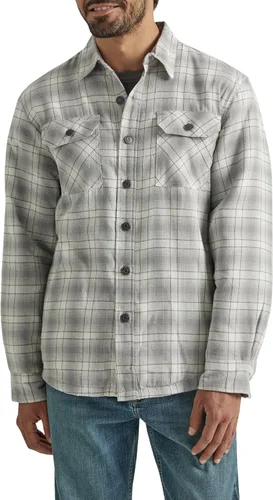 Vista 10 de Wrangler Authentics Men's Long Sleeve Sherpa Lined Shirt Jacket Índigo