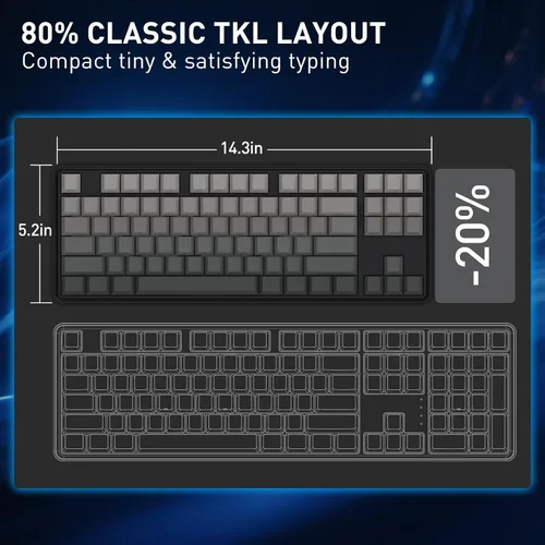 Vista 6 de Redragon K707 HE Teclado para juegos de disparo rápido, 87 teclas TKL Teclado mecánico con cable con interruptor magnético de efecto Hall