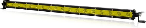 Vista 11 de SKYWORLD Barra de luz LED, 7 pulgadas, 30 W, delgada, de una sola fila, impermeable, para inundación, todoterreno, luces amarillas, antiniebla