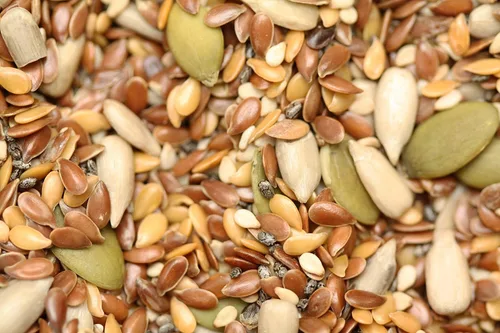 Vista 3 de Yupik Mezcla de semillas orgánicas Super 6, 1 kg (1000 g), libre de transgénicos, kosher, vegano, rico en fibra, nutritivo snack y cobertura cruda