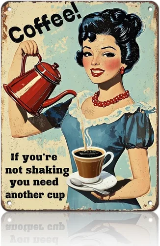 Vista 15 de KIYOYO Basset Hound Dog - Cartel de metal vintage de hound con texto en inglés "Before Coffee After Coffee" (Antes del café después del café)