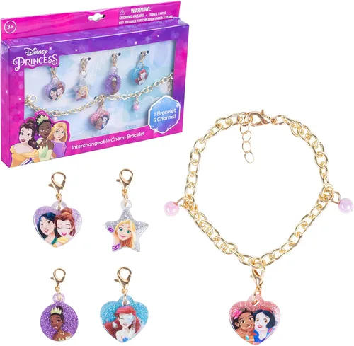 Vista 2 de LUV HER Juego de caja de abalorios para niñas con 1 pulsera y 5 dijes intercambiables, a partir de 3 años