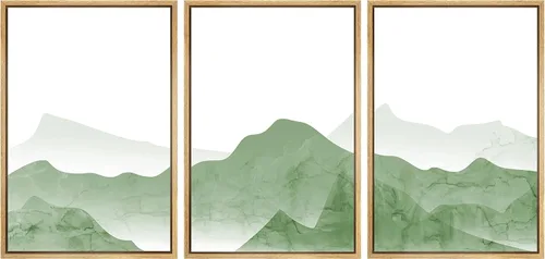 Vista 6 de SIGNWIN Lienzo enmarcado para pared, vista aérea de palmeras tropicales en un cielo azul, fotografía del océano costero, arte moderno, panorámico